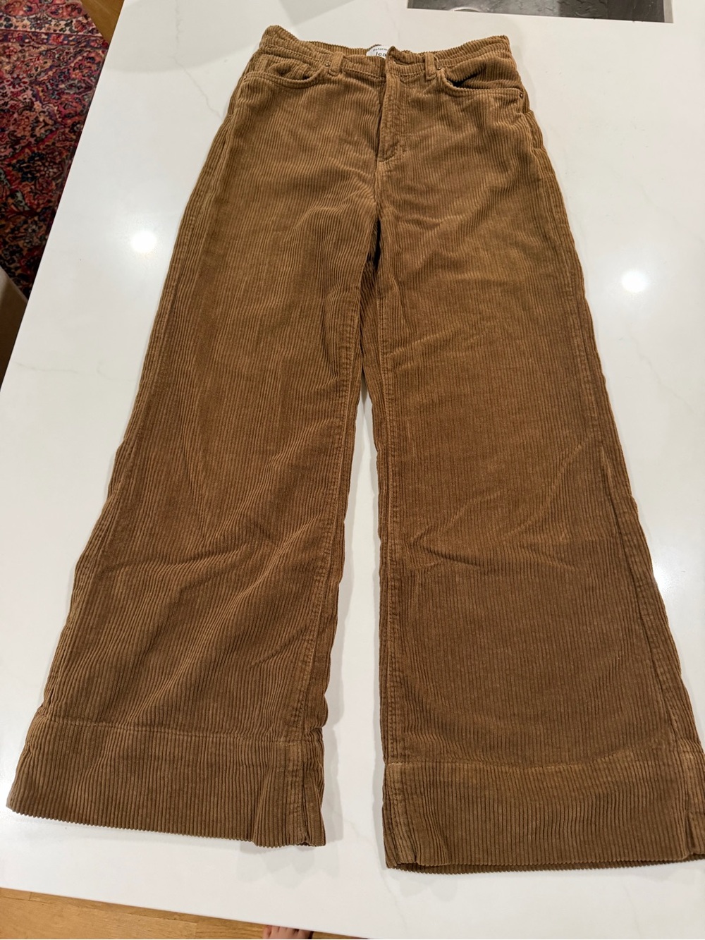 Wide-Leg Corduroy Pants - Brown